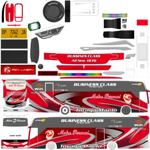 Download Livery & Mod Bussid Metro Permai JB3+ O500RS Gen 2