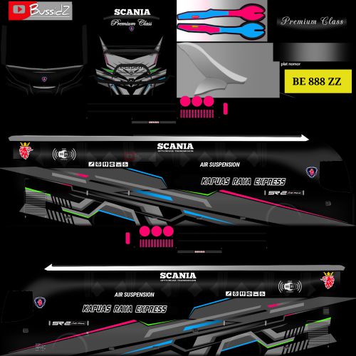 Download Livery & Mod Bussid Kapuas Raya Express XHD