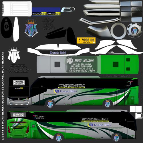 Download Livery & Mod Bussid Karunia Bakti XHD Rombak SR2