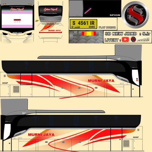 Download Livery & Mod Bussid Murni Jaya JBHD
