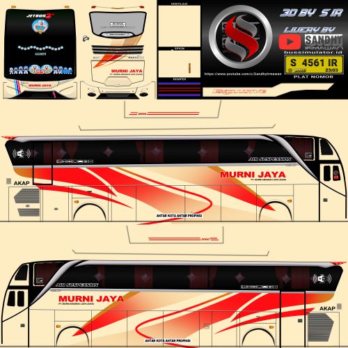 Download Livery & Mod Bussid Murni Jaya JB2+ SHD