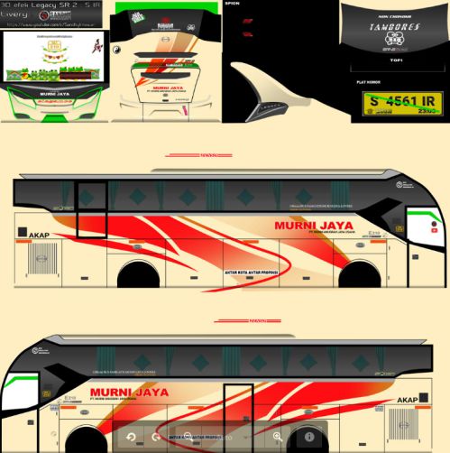 Download Livery & Mod Bussid Murni Jaya Arjuna XHD