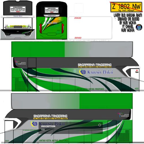 Download Livery & Mod Bussid Karunia Bakti Srikandi SHD Ori