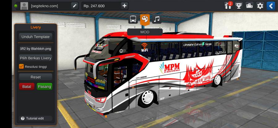 Download Livery & Mod Bussid MPM SR2 XHD Hino S