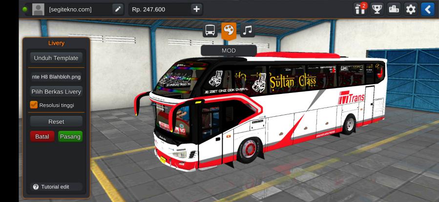 Download Livery & Mod Bussid MTrans Avante H8