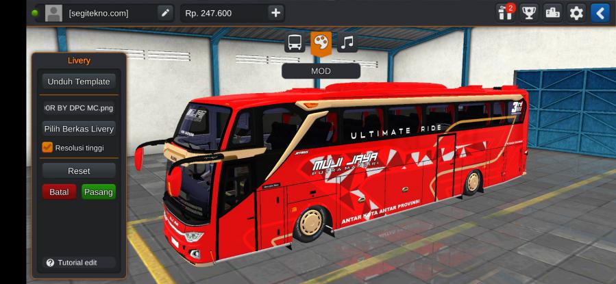 Download Livery & Mod Bussid MJPM JB3+ SHD Mercy O500R
