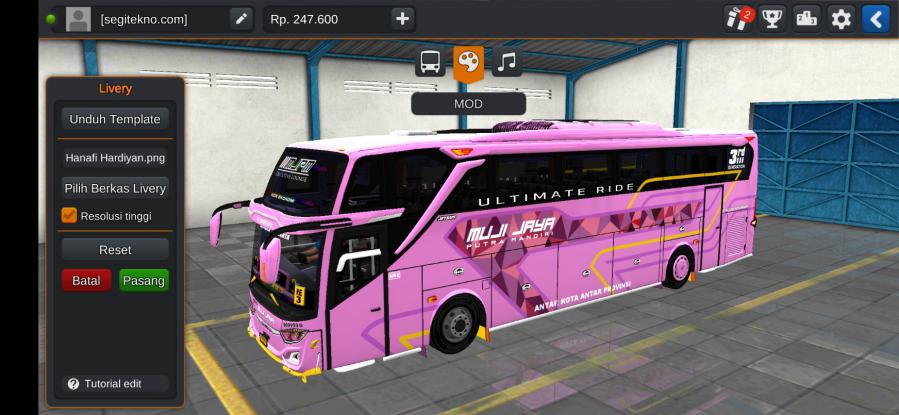 Download Livery & Mod Bussid MJPM JB3+ SHD Hino