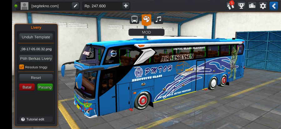 Download Livery & Mod Bussid PMTOH JB3+ Tronton Volvo B11R