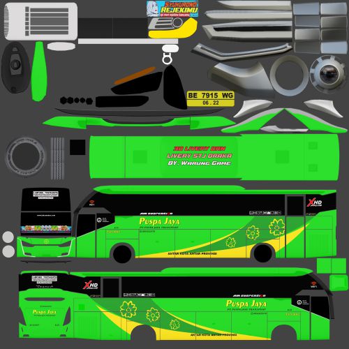 Download Mod & Livery Bussid Puspa Jaya SR2 XHD
