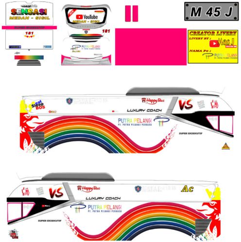 Download Mod & Livery Bussid Putra Pelangi Srikandi SHD Ori