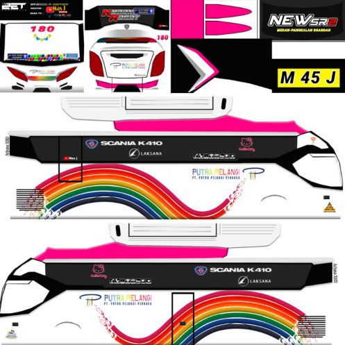 Download Mod & Livery Bussid Putra Pelangi SR2 XHD Prime