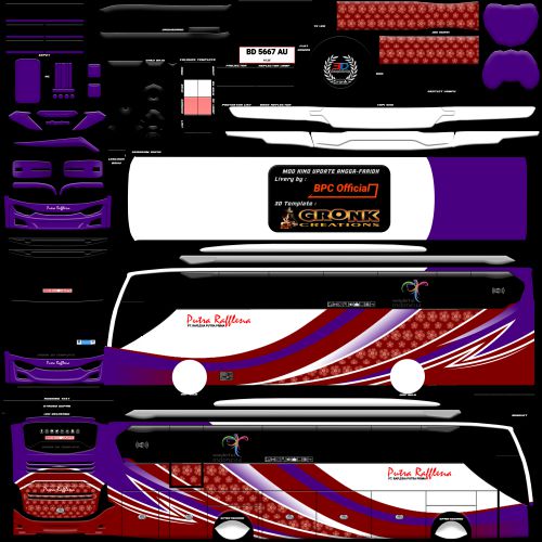 Download Mod & Livery Bussid Putra Rafflesia JB3 Hino Pintu Tengah