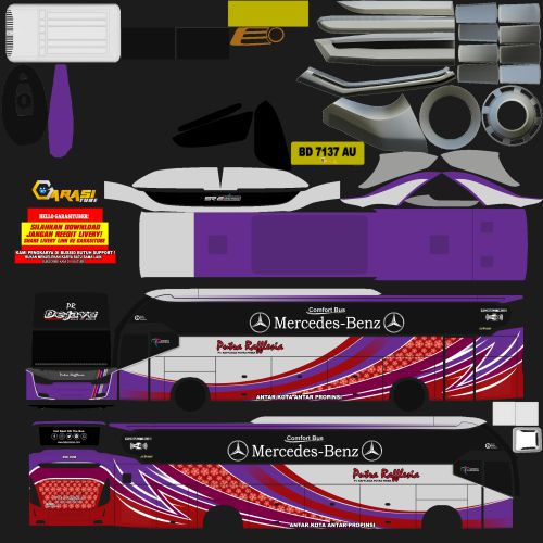 Download Mod & Livery Bussid Putra Rafflesia SR2 XHD Hino R260 RK8
