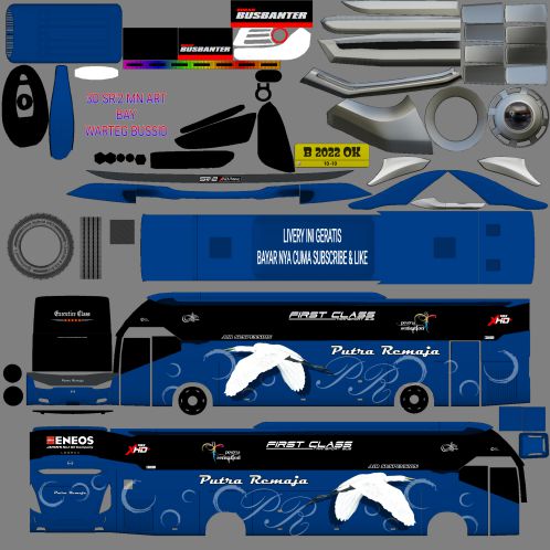 Download Mod & Livery Bussid Putra Remaja SR2 XHD Prime