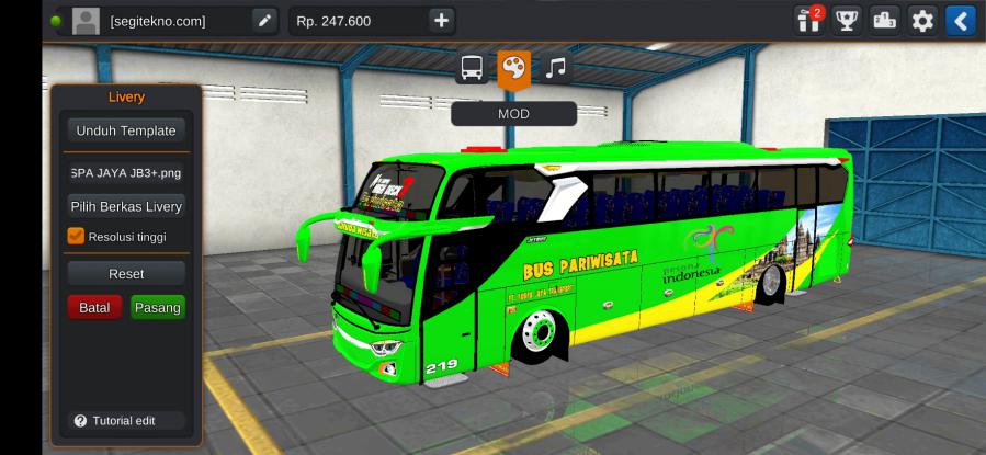 Download Mod & Livery Bussid Puspa Jaya JB3+ MHD Voyager