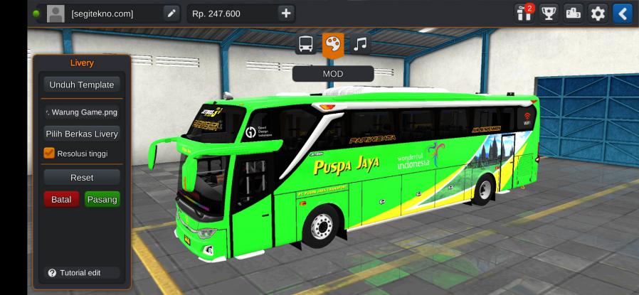 Download Mod & Livery Bussid Puspa Jaya HDD RN