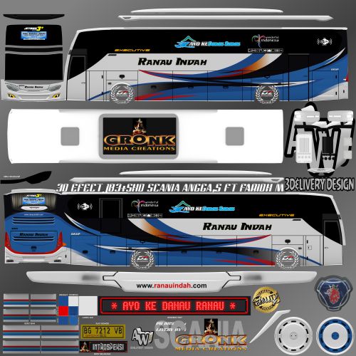 Download Mod & Livery Bussid Ranau Indah JB3+ Scania Old