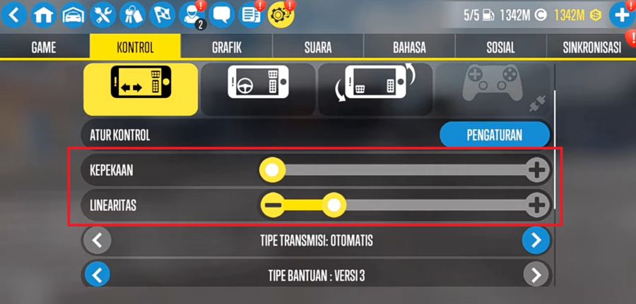 Setting Control CarX Drift Racing 2