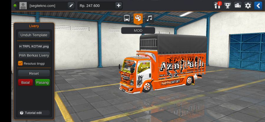 Mod Bussid Truck Azmi Putih Terpal Kotak