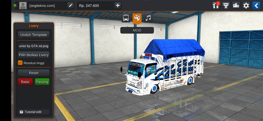 Mod Bussid Truck Bawang Junior Terpal Segitiga