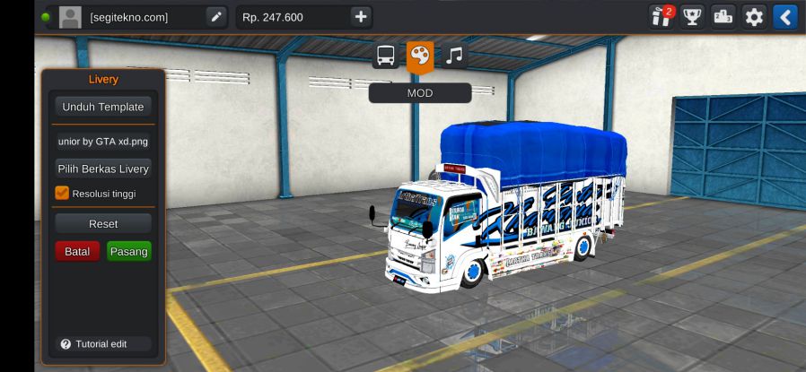 Mod Bussid Truck Bawang Junior Terpal Gayor