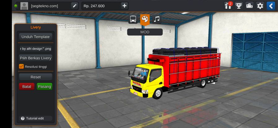 Mod Bussid Truck Laka & Penyok Canter Long