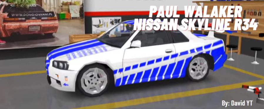 Livery FR Legends Skyline R34 Paul Walker