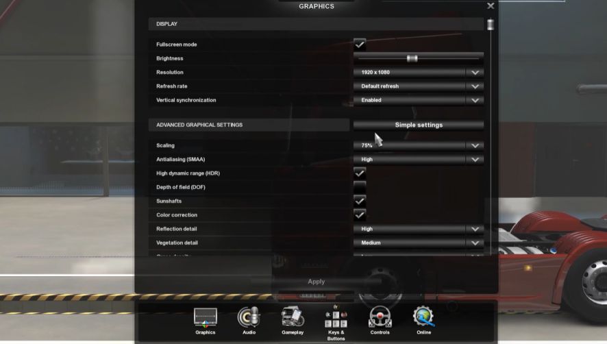 Setting Grafik ETS2 untuk Mengatasi Lag