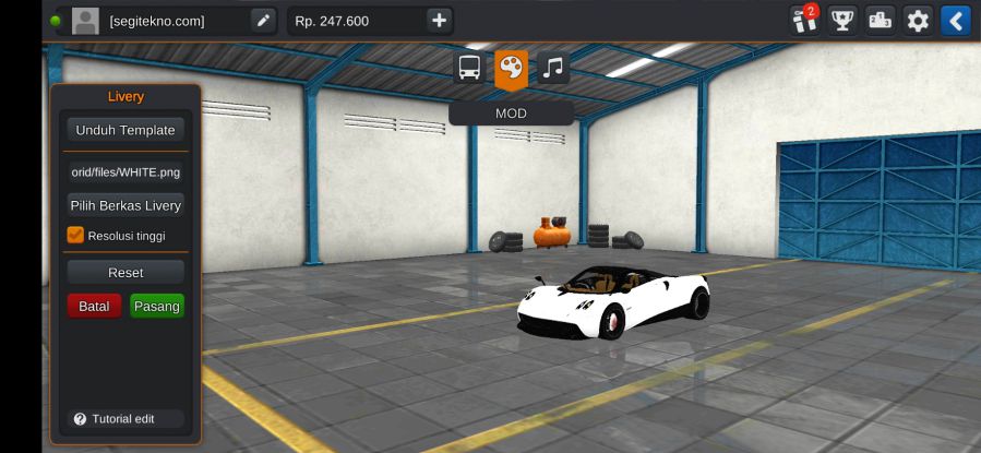 Mod Bussid Pagani White