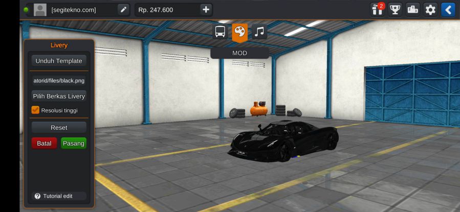 Mod Bussid Koenigsegg Jesko 2021 Black