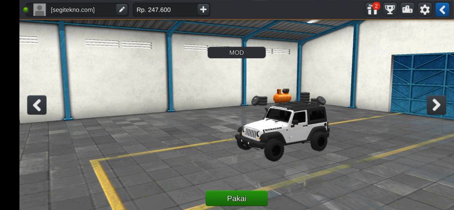 Mod Bussid Jeep Wrangler Rubicon SWB Offroad