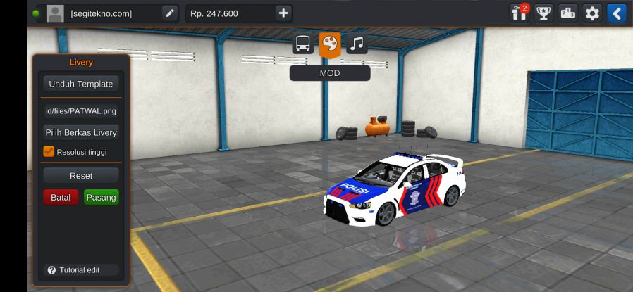 Mod Bussid Lancer Evo X Polisi