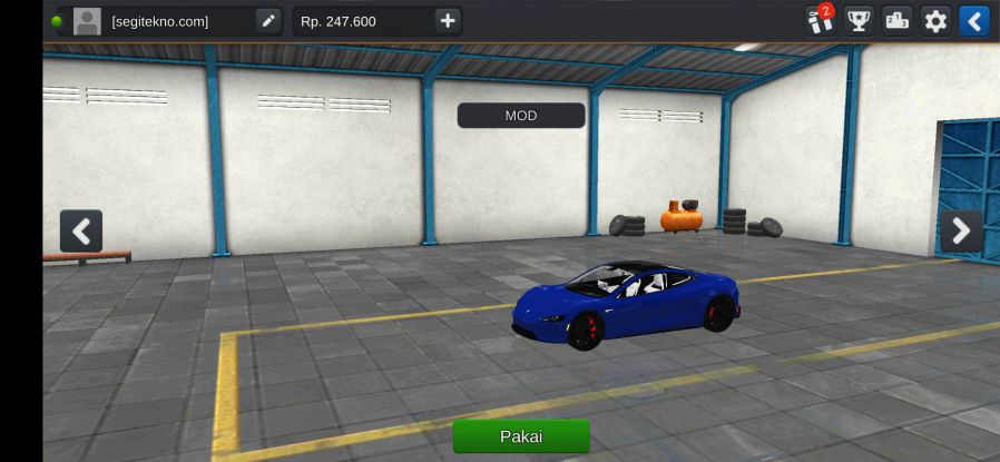 Mod Bussid Tesla Roadster 2021