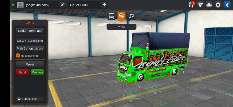 Mod Bussid Truck Cabe Balap Canter Satrio Balap