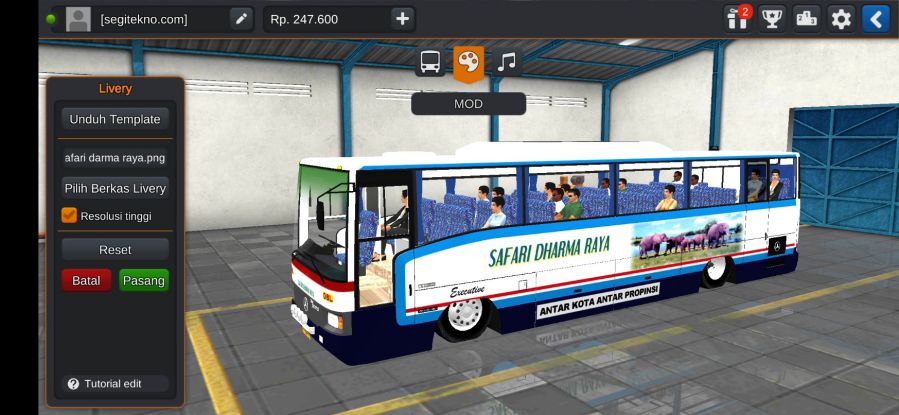 Mod Bussid Restu Safari Dharma Raya New Patriot