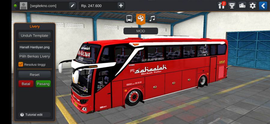 Mod Bussid Sahaalah JB3+ SHD Hino RK