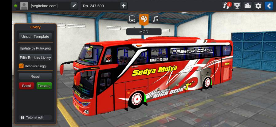 Mod Bussid Sedya Mulya JB3+ SHD Facelift