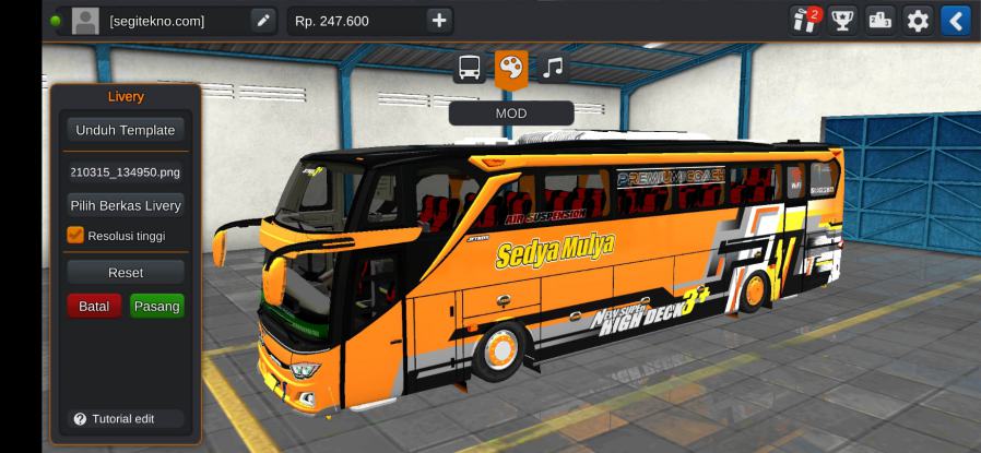 Mod Bussid Sedya Mulya JB3+
