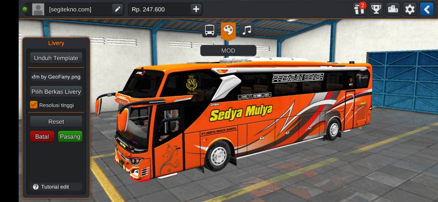 Mod Bussid Sedya Mulya JB3 HDD