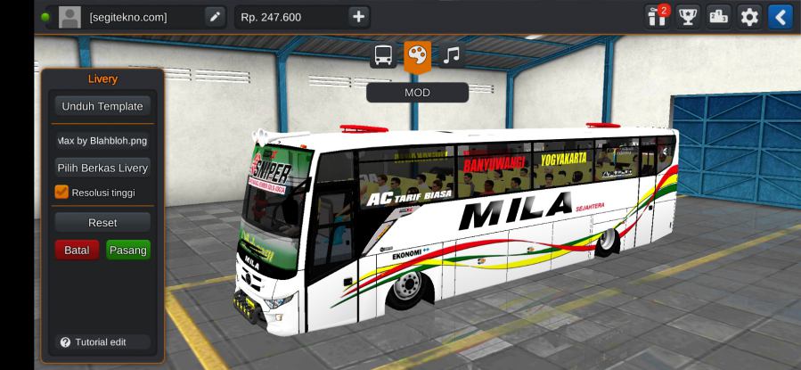 Mod Bussid Mila & Sejahtera Max Tentrem