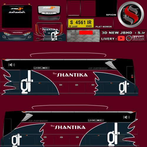 Download Livery Shantika Marun JB3+ HD Voyager