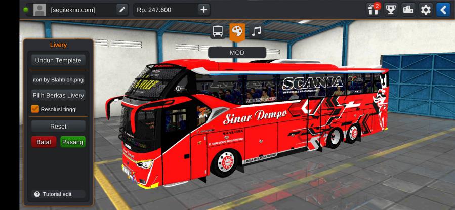 Mod Bussid Sinar Dempo SR2 Tronton