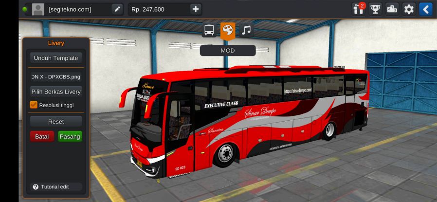 Mod Bussid Sinar Dempo Scorpion X