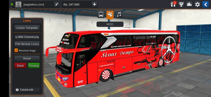 Mod Bussid Sinar Dempo JB3+ SHD Voyager