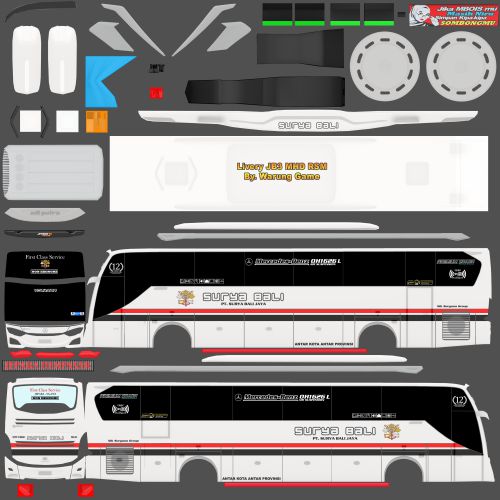 Mod & Livery Bussid Surya Bali JB3 MHD