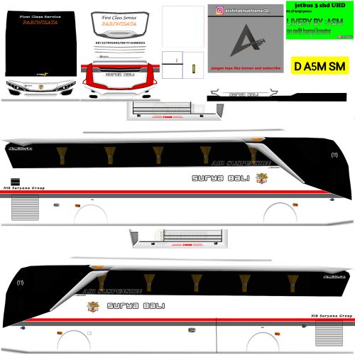 Mod & Livery Bussid Surya Bali JB3 SHD Ori