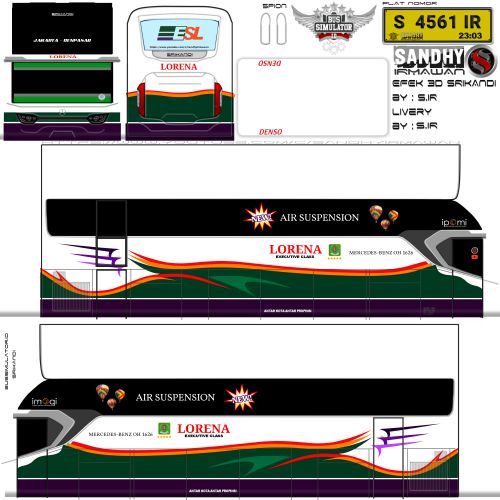 Download Livery Bussid Lorena Srikandi SHD Ori