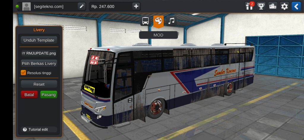 Mod & Livery Bussid Sumber Kencono Trisakti Titnium