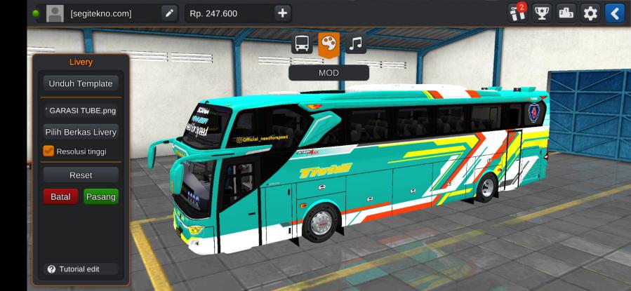 Mod & Livery Bussid Tiara Mas Mercedes-Benz OH1526
