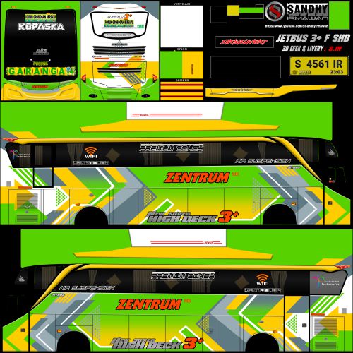 Mod & Livery Bussid Zentrum JB3+ SHD Kopaska